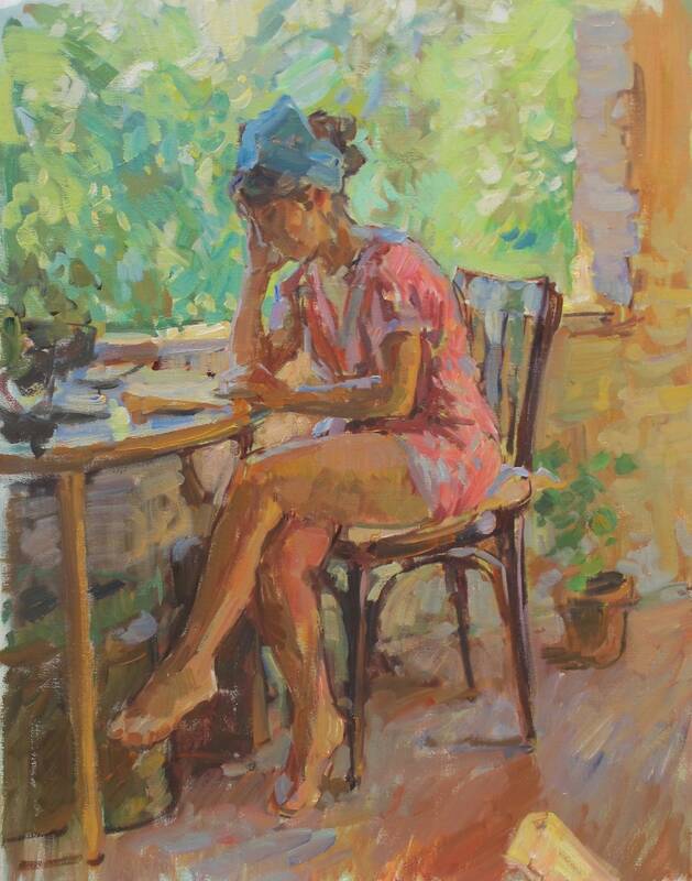 Jess, Blue Scarf by Ben Fenske