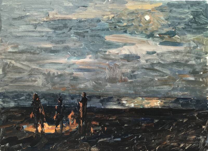 Moonlit Bonfire by Ben Fenske