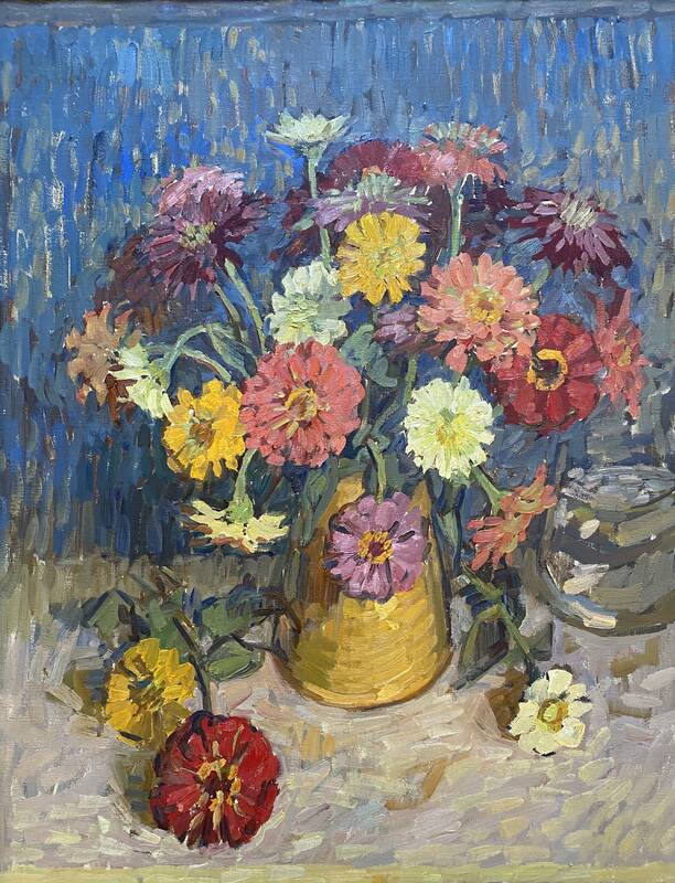 Zinnias by Ben Fenske