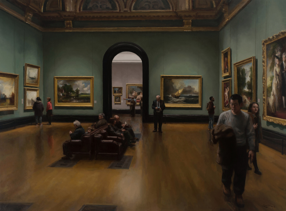 National Gallery, London by Steven J. Levin, 34 x 46 inches, Oil on canvas, 2018