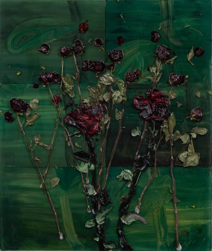 Dozen Roses on Gr... by Darius Yektai