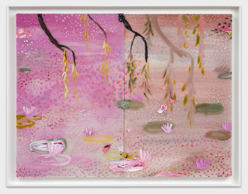 Pink Pond Diptych by Darius Yektai