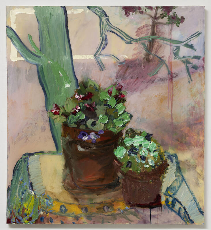 Two Potted Violet... by Darius Yektai