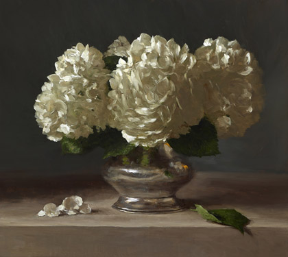Hydrangeas in Pew... by Sarah Lamb