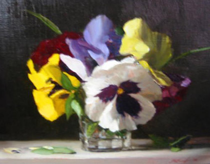 Pansies Dark by Sarah Lamb