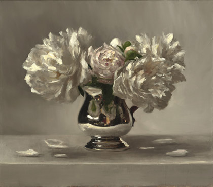 Peonies in Silver by Sarah Lamb