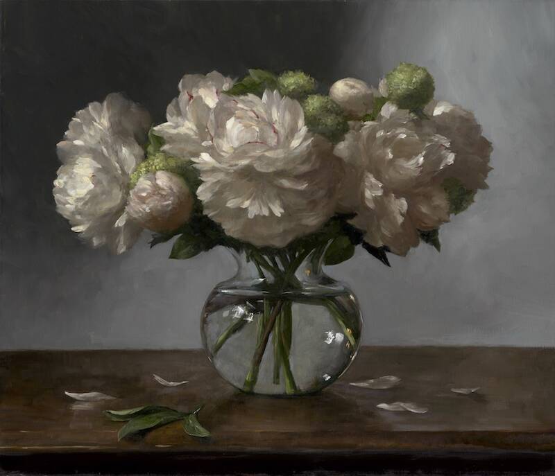 Peonies in Glass ... by Sarah Lamb
